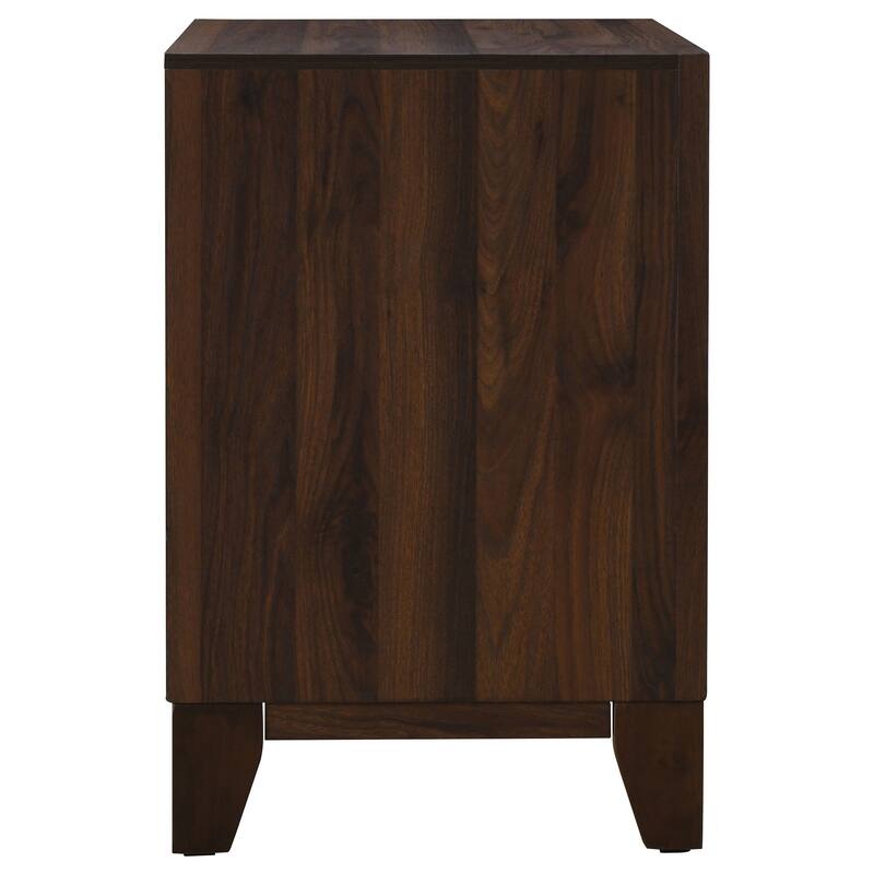 Anza Walnut 2-drawer Nightstand Bedside Table