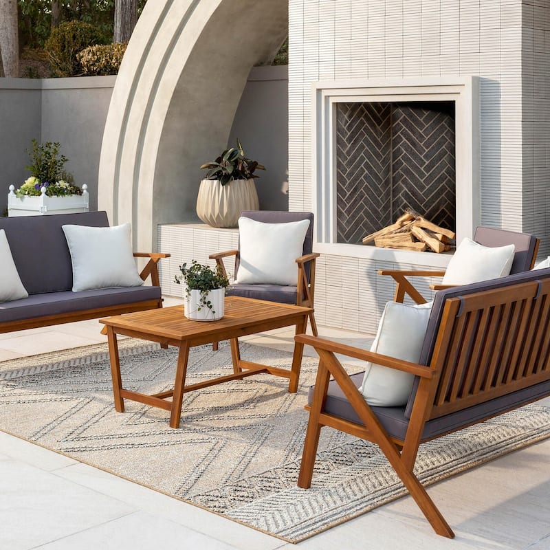 Livabliss Sarasota Scandinavian Diamond Indoor / OutdoorArea Rug
