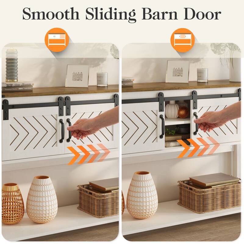 46" Console Table with Sliding Barn Door