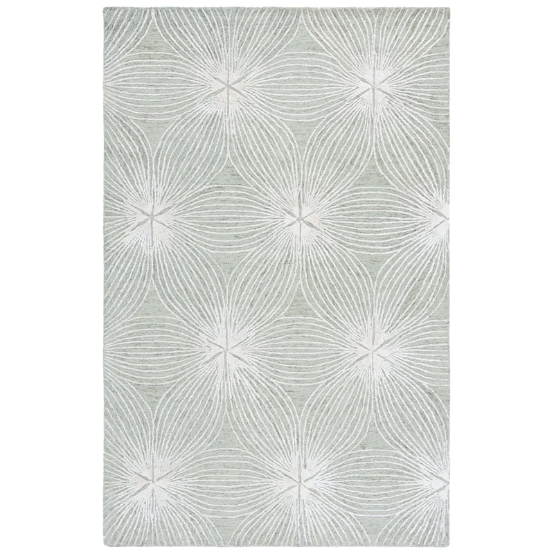 SAFAVIEH Handmade Glamour Cornelia Wool Rug - 6' x 9' - Sage/Ivory