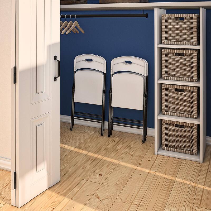 COSCO Solid Resin Plastic Indoor/Outdoor Plastic Folding Chair, 4-Pack