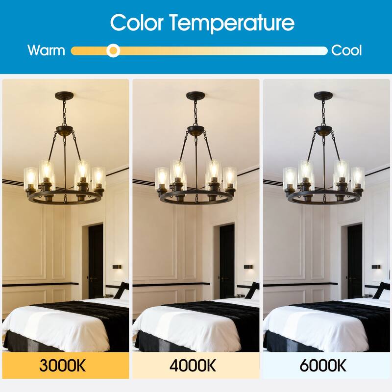 6-Light Black Wagon Wheel Chandelier With Light(No Bulbs) For Bedroom Bathroom--E26