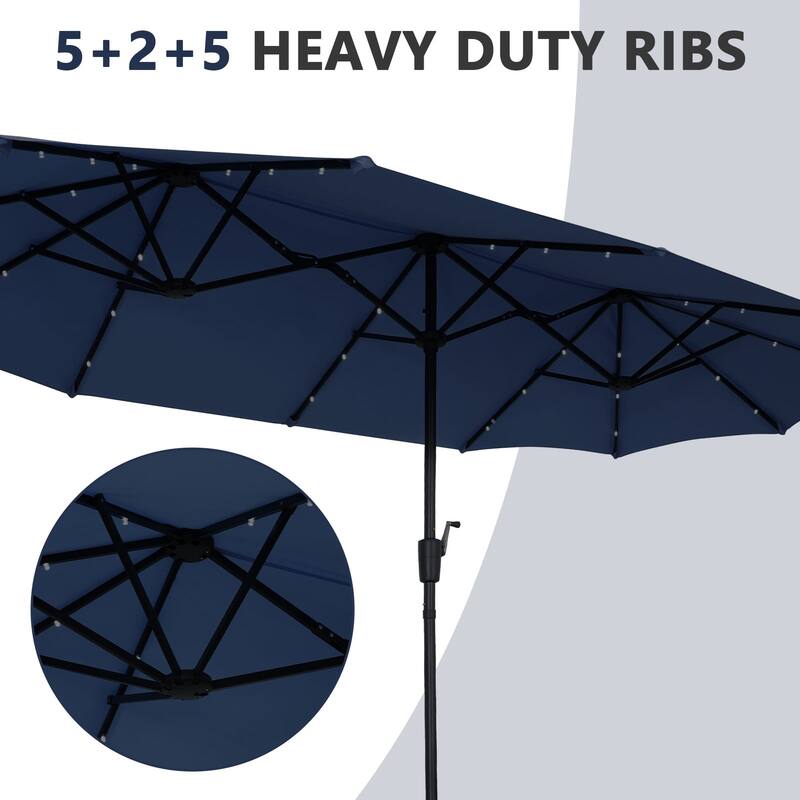 Autlaycil 13 ft Patio Umbrella with Crank Outdoor Umbrella with Base