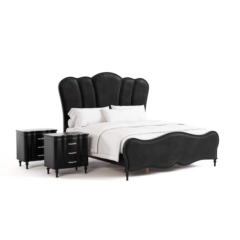 Furniture of America Seabliss Glam Solid Wood 3-Piece Bedroom Set
