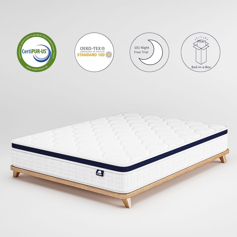 10-inch Hybrid Mattress with Zero Pressure Foam, CertiPUR-US Certified