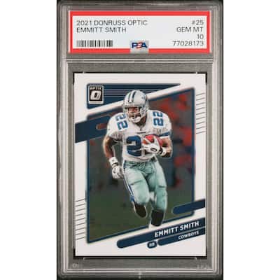 Emmitt Smith 2021 Panini Donruss Optic Football Card #25 Graded PSA 10 - 8'6" x 11'6"