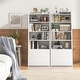 preview thumbnail 6 of 18, Gymax 6-tier Bookcase w/ 2 Adjustable Shelves Filp-up Door 5 Open