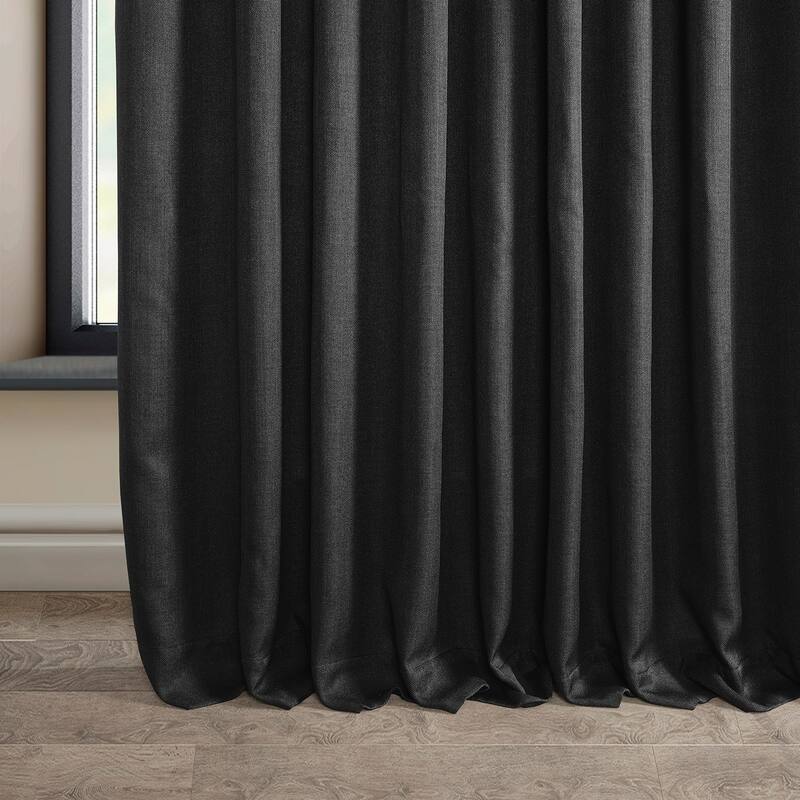 Exclusive Fabrics Faux Linen Extra Wide Room Darkening Curtain Panel