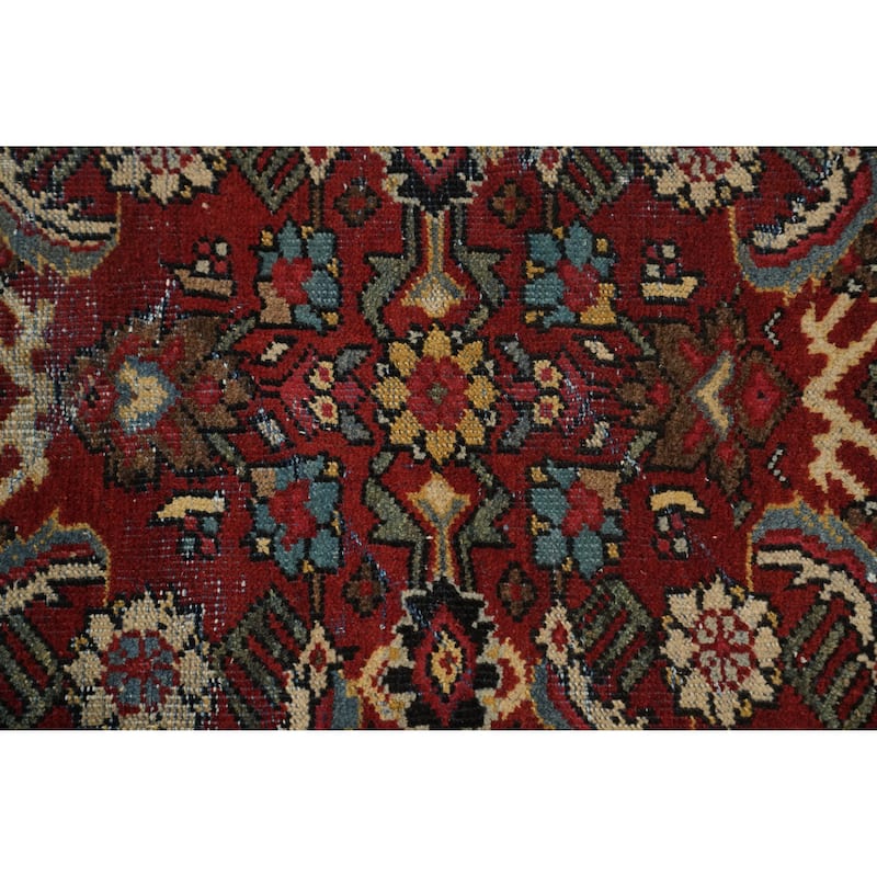 Hand Knotted Oriental 100% Wool Carpet Traditional Floral Red Mahal Area Rug - 12' 2'' X 9' 5''