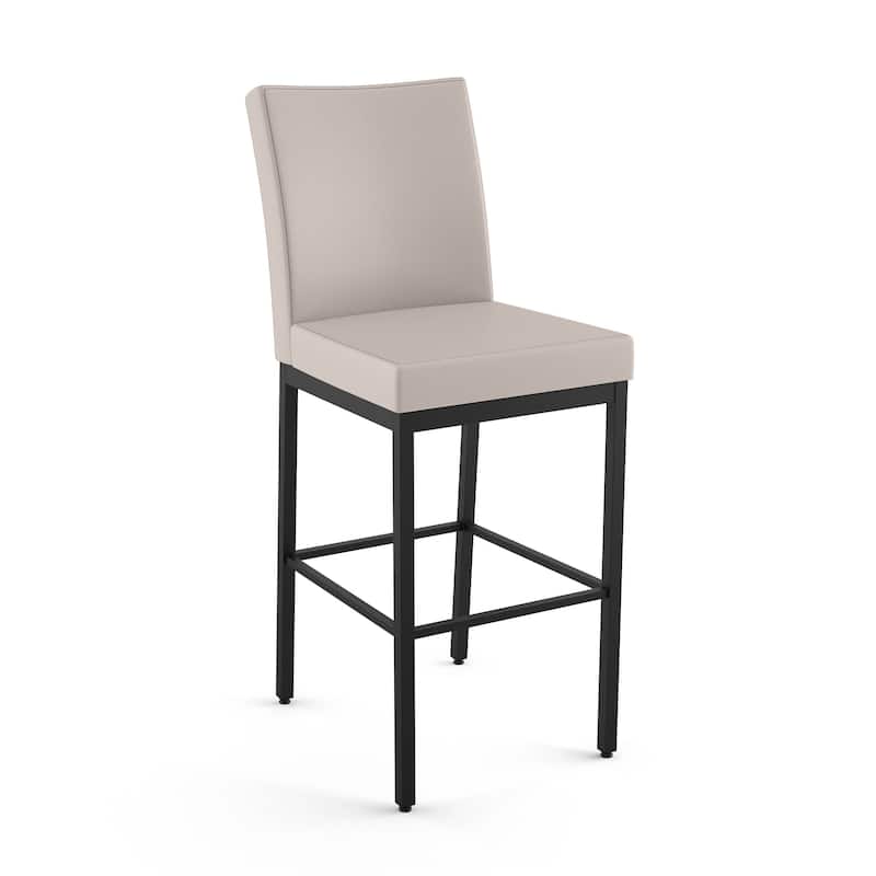 Amisco Perry Counter Stool - Cream Faux Leather / Black Metal