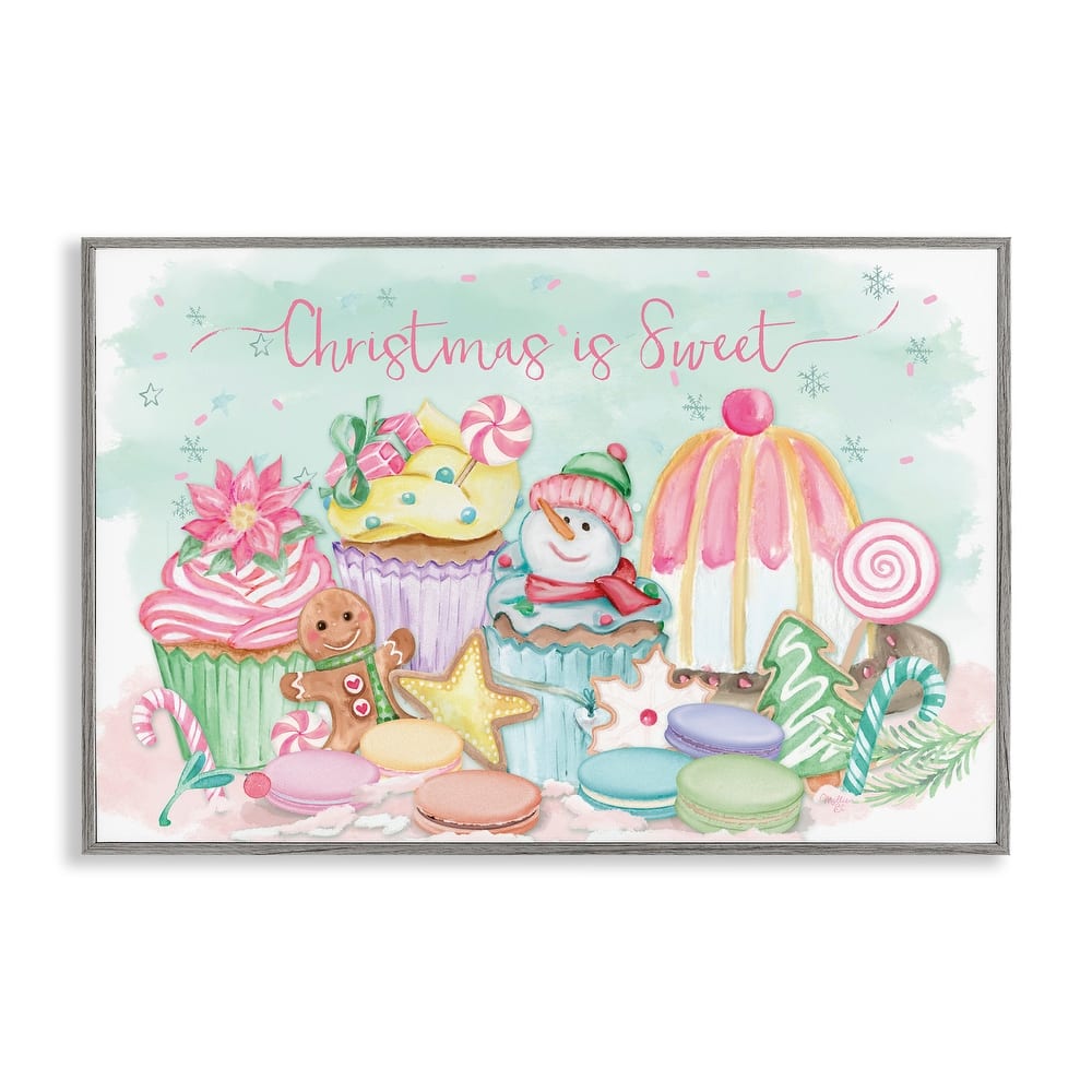 Stupell Christmas Is Sweet Festive Desserts Framed Giclee Art Design By Mollie B.