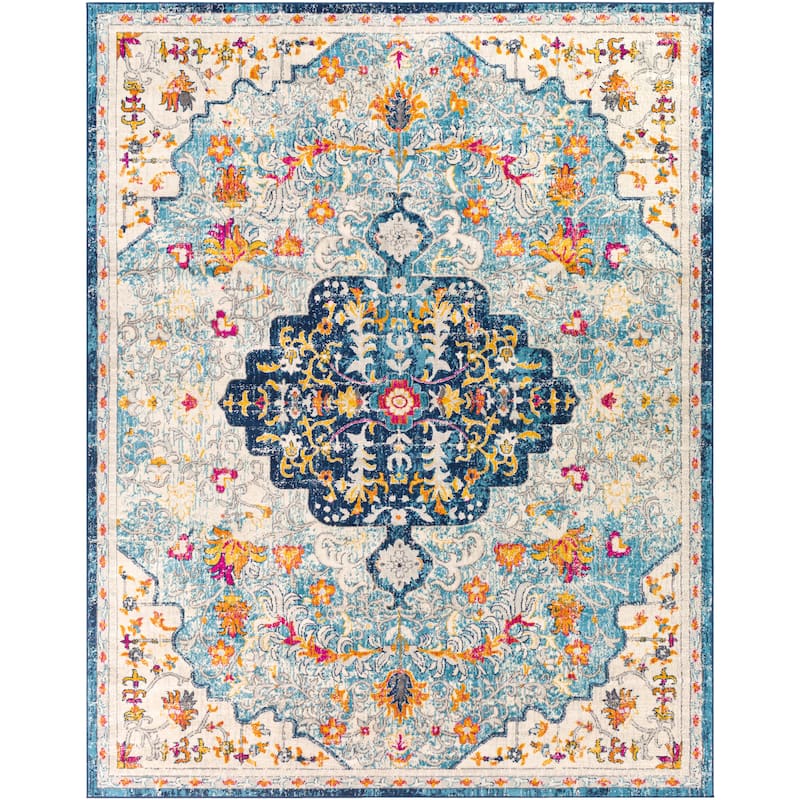Livabliss Devonshire Distressed Boho Medallion Area Rug