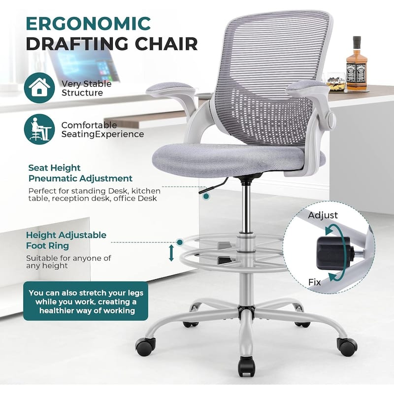 Ergonomic Office Chair, High Back Desk Chair with Headrest, Home Office Swivel Mesh Computer Chair Office Chairs