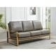 preview thumbnail 18 of 21, Jefferson Leather 3 Seater Sofa in Brushed Gold Steel Base with Removable Cushion Couch for living rooms, lounges, or offices.