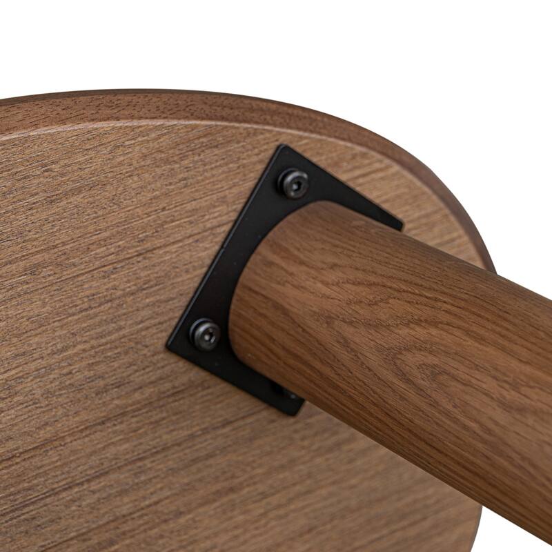 Solna Oak Coffee Table, Cocoa Brown Oval Wood Accent Table, 220lb Cap