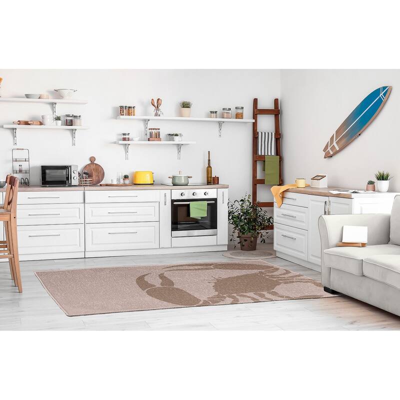 Crab Dip Nautical Chenille Rug