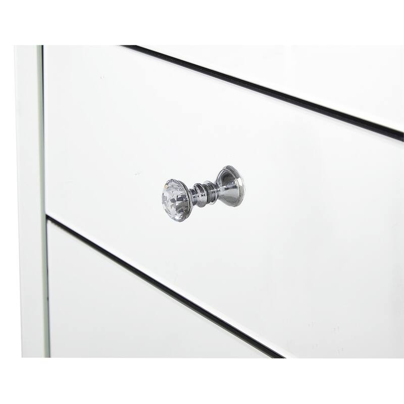 Indigo Home 5 Drawer Chest 24 in x 18 in x 45 in. in Clear Mirror