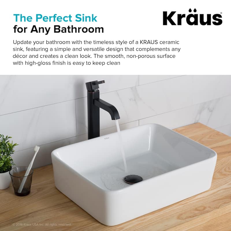 Kraus 18-3/4" Ceramic Vessel Bathroom Sink Only
