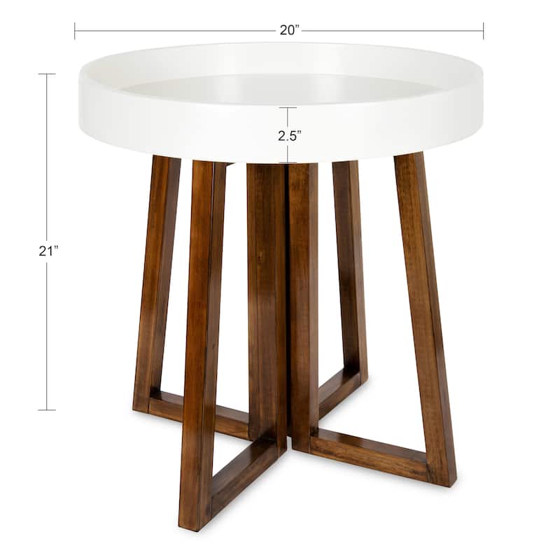 Kate and Laurel Avery Round Wood Side Table