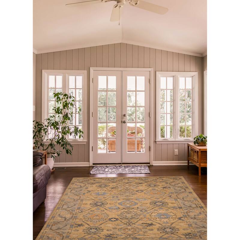 ECARPETGALLERY Hand-knotted Jules Serapi Khaki Wool Rug - 9'0 x 12'2