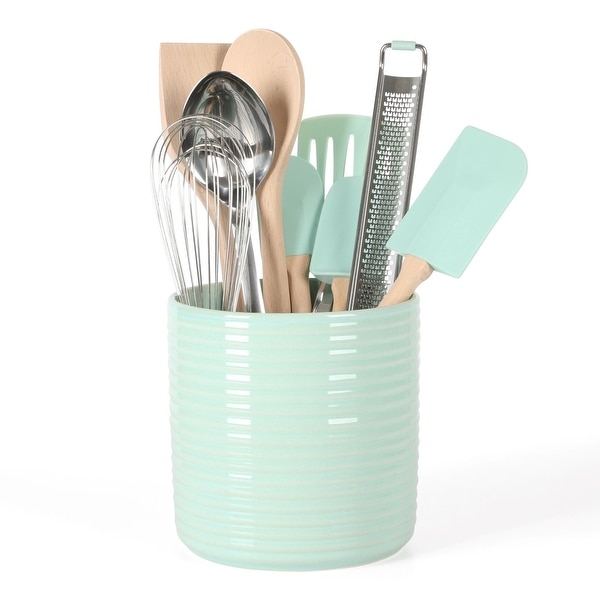 Martha Stewart Utensil Holder, 10-Piece Cooking Utensil Set - Bed