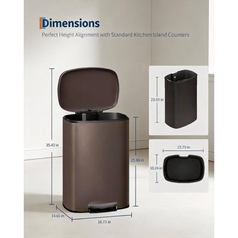 13 Gal / 50 L Step-On Garbage Bin