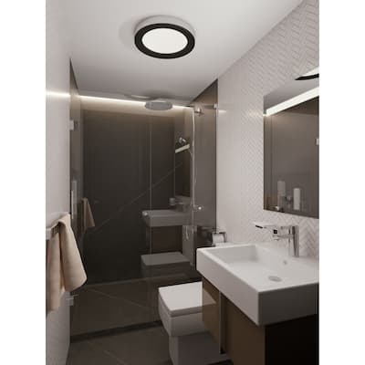 Strick & Bolton Lancaster 12-inch Black/ Chrome LED Flush Mount
