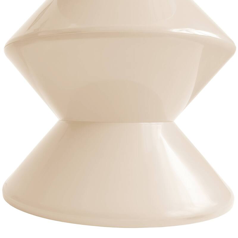 Round Side Table in ABS Plastic with Double-Hourglass Design End Table For Indoor and Outdoor
