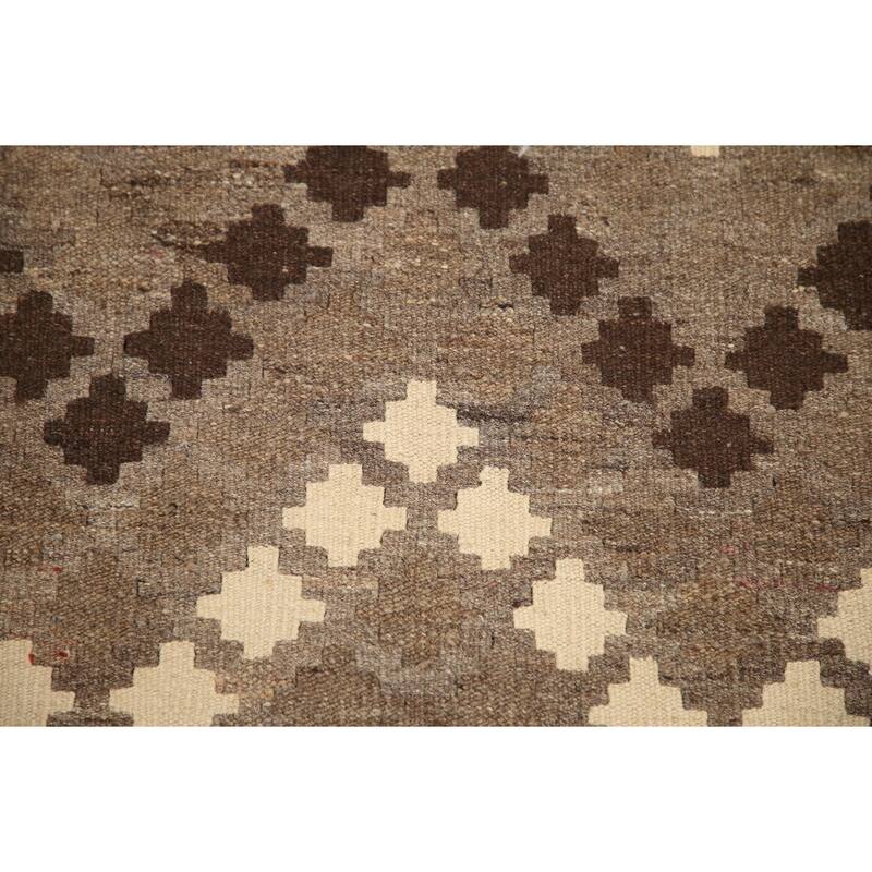 Hand Woven Oriental 100% Wool Carpet Southwestern Geometric Multi-Colored Kilim Area Rug - 6' 3'' X 5' 1''