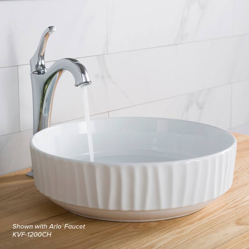 Kraus Viva 15-3/4" Circular Vitreous China Vessel Bathrrom Sink - Less
