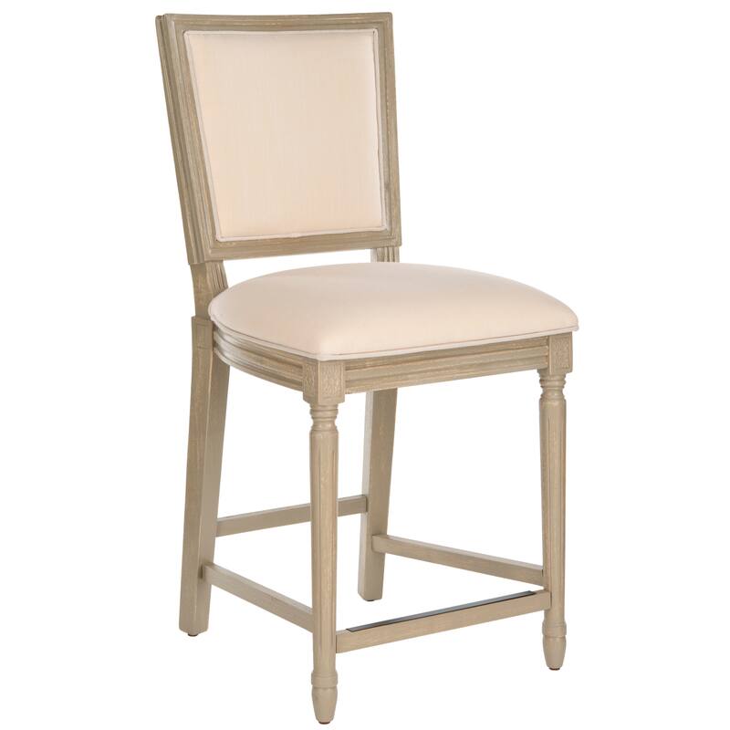 SAFAVIEH Judyth -26 Inch Light Grey/ Cream Rectangular Counter Stool (Set of 2) - 19.3" x 23.5" x 43.3" - 19Wx24Dx43H