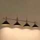 preview thumbnail 7 of 12, Modern Linear 4-Light 38.5" L Black Gold Bowl-shaped LED Chandelier Industrial Metal Kitchen Island Lights for Dining Room
