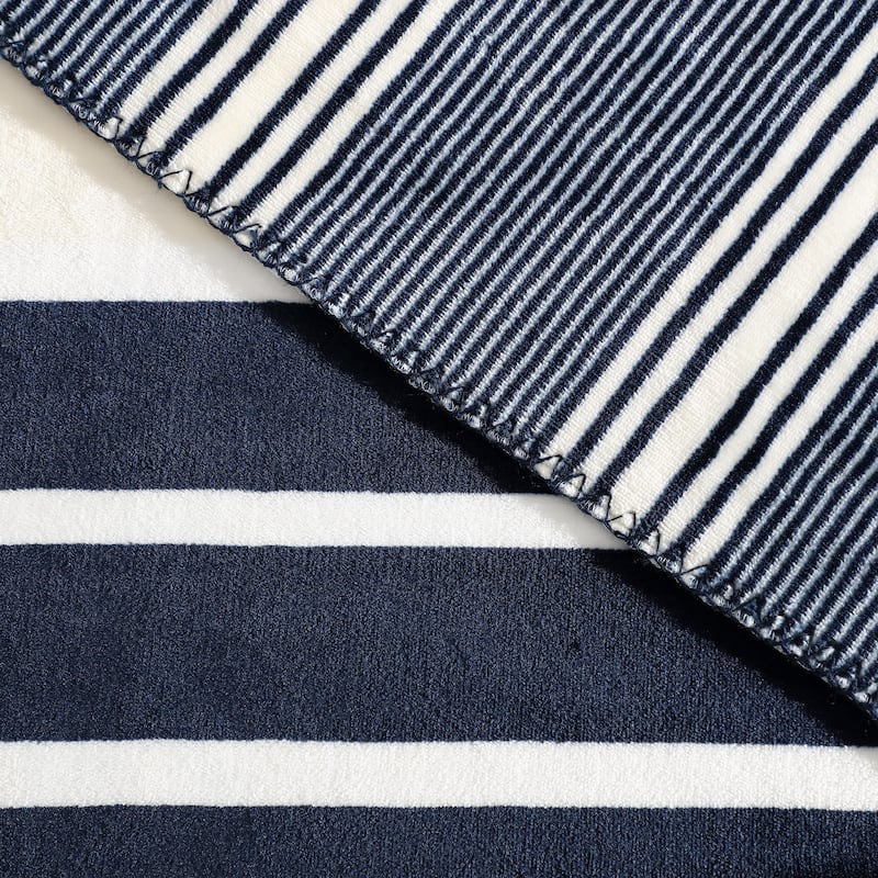 Nautica Plush Fleece Reversible Throw Blanket