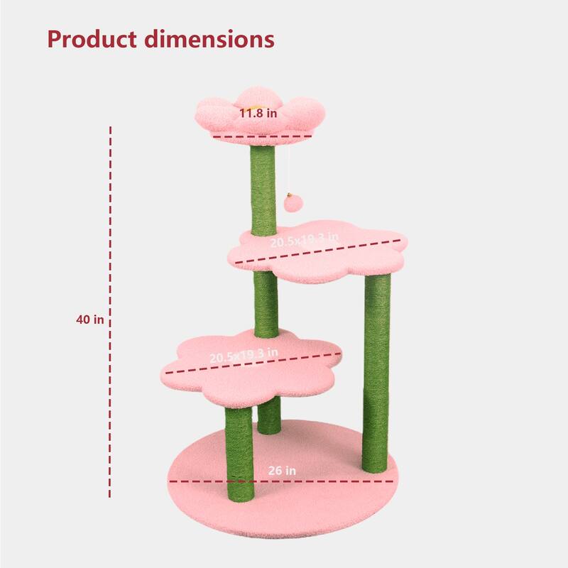 Cat Tree with Removable Cozy Perch & Scratching Posts Hanging, Toy Multi-Level Cat Furniture for Cats to Climb