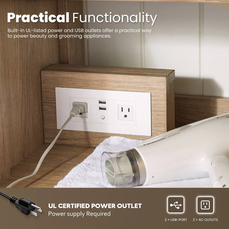 Alistair 42" Single Vanity with White Grain Stone Top without Mirror