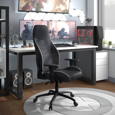 Joseff Black Faux Leather Reclining Gaming Chair by Furniture of America