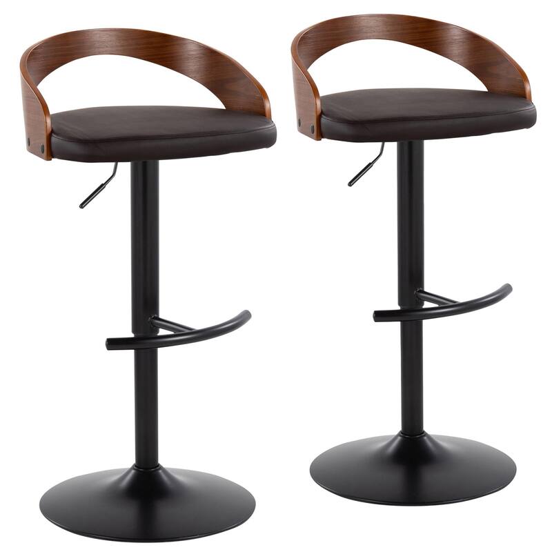 Carson Carrington Stavanger Adjustable Bar Stool with Rounded T Footrest (Set of 2)