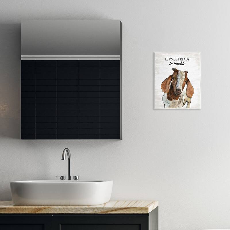 Stupell Ready To Tumble Laundry Goat Wall Plaque Art Design By Lettered and Lined