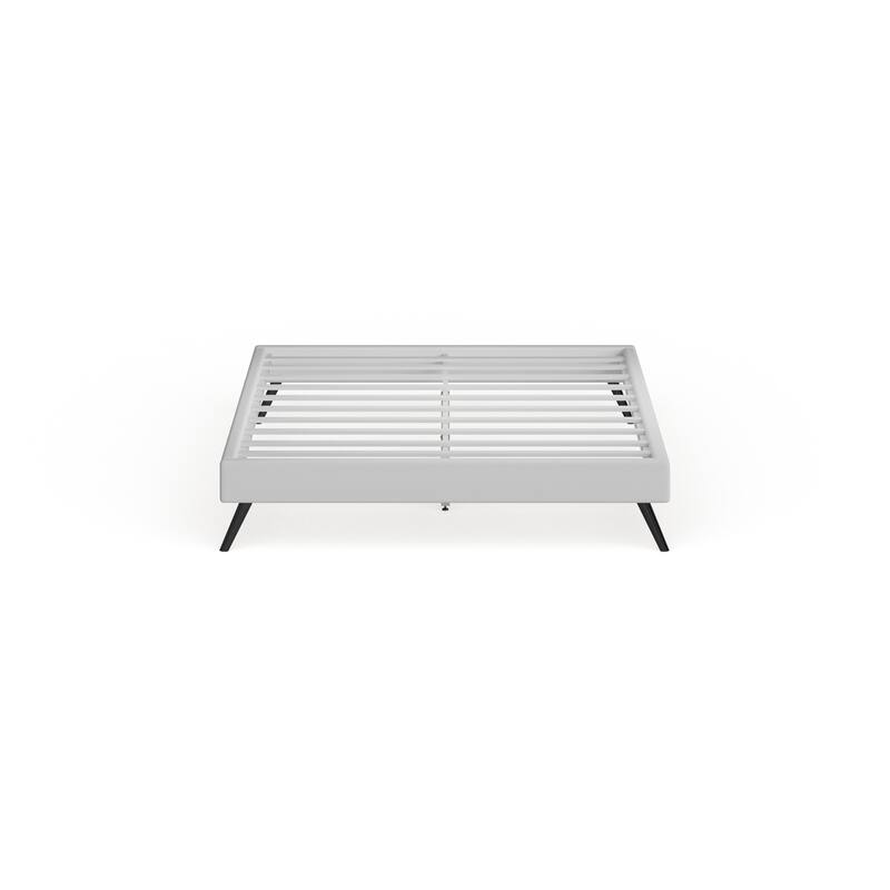 Carson Carrington Storfors White Wood Queen-size Platform Bed with Round Splayed Legs