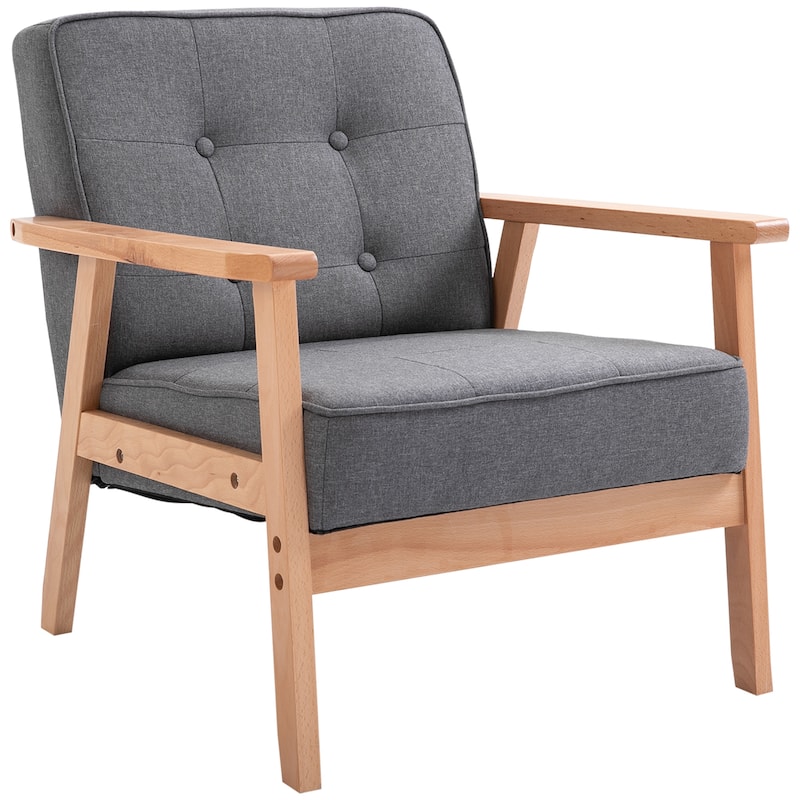 Accent Arm Chair With Upholstered Tufted Back