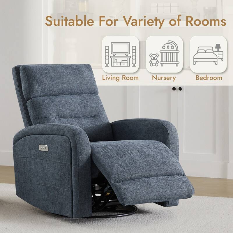Spruce & Spring Cheryl Power Glider Swivel Rocker Recliner Chair Nursery Recliner