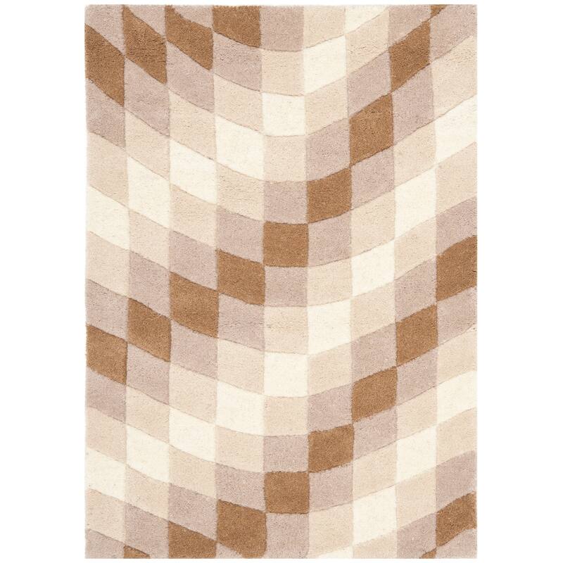 SAFAVIEH Handmade Soho Kandace Matrix Wool Rug - 2' x 3' - Sand/Ivory