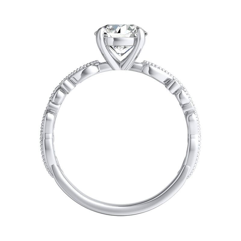 Auriya 14k Gold 1/2ct TW Vintage Moissanite and Diamond Engagement Ring 1/10cttw