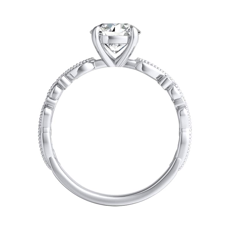Auriya 14k Gold 2 1/2ct TW Vintage Moissanite and Diamond Engagement Ring 1/10cttw