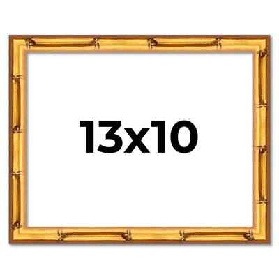 13x10 Frame Gold Bamboo Picture Frame Modern Photo Frame Includes UV Acrylic Shatter Guard Front Acid Free Foam Backing Board
