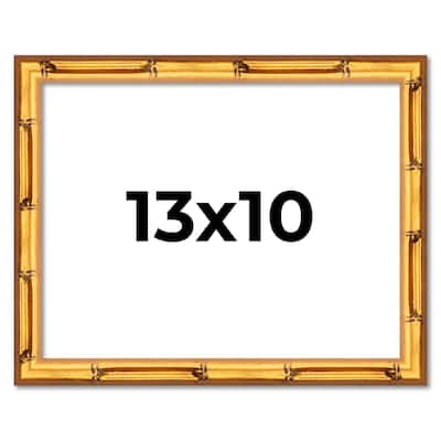 13x10 Frame Gold Bamboo Solid Wood Picture Frame | 1 Inch Moulding