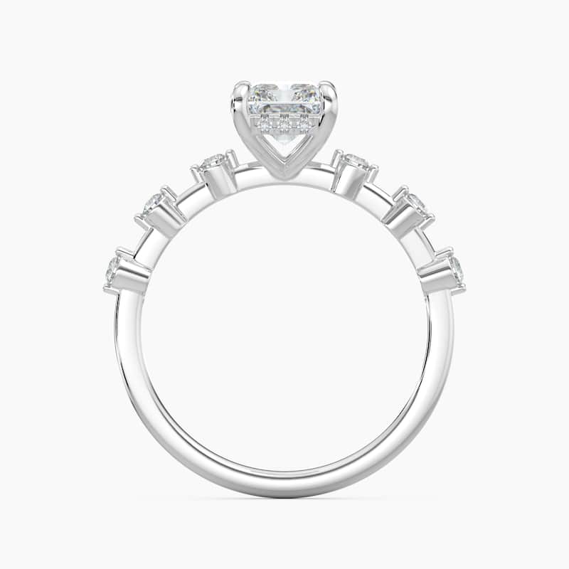 Auriya 14k Gold Radiant Lab Grown Diamond Station Hidden Halo Engagement Ring 1.00 to 5.00 ct. tw. (F-G, VS)