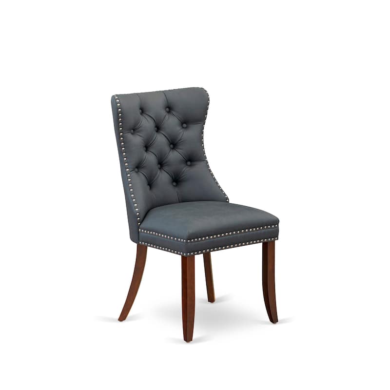 East West Furniture Dinette Set Includes a Rectangle Dining Table and Upholstered Chairs, Mahogany (Pieces Options)