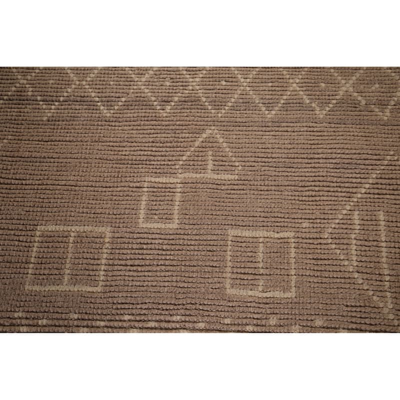 Earth Tone Moroccan Large Oriental Area Rug Handmade Wool Carpet - 9'11"x 15'2"