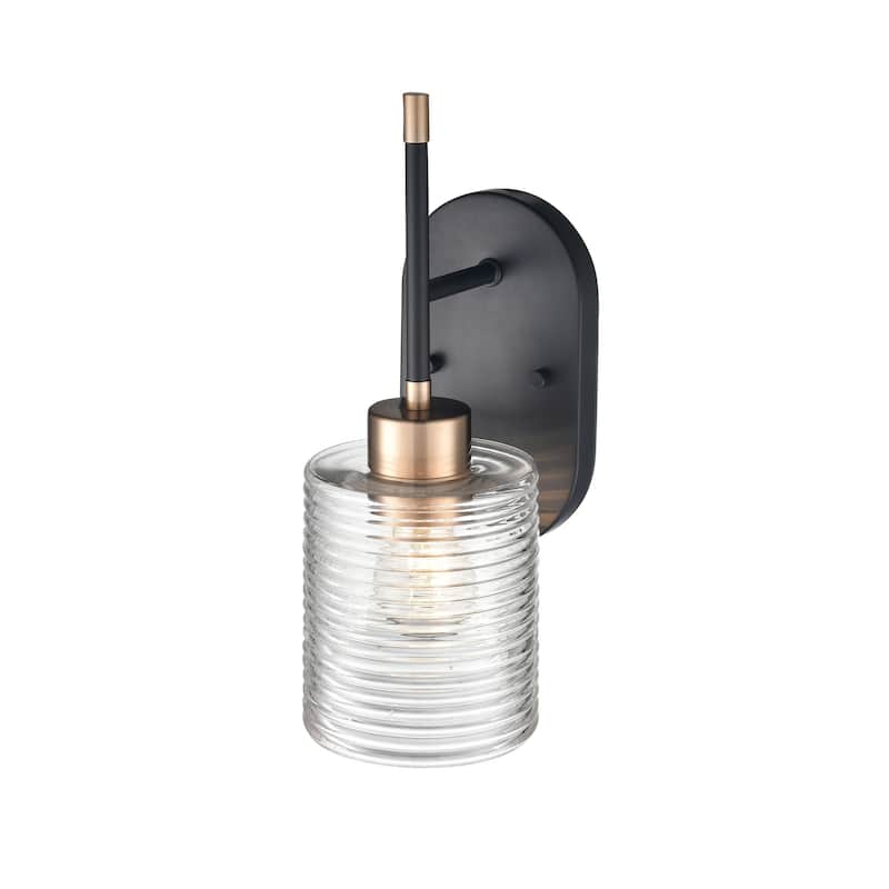 Millennium Lighting Renitta 1 Light Matte Black/Modern Gold Wall Sconce